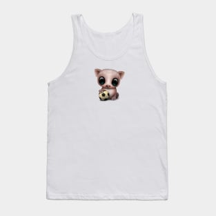 Cute Baby Pig With Football Soccer Ball Tank Top